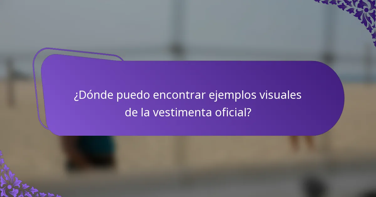 ¿Dónde puedo encontrar ejemplos visuales de la vestimenta oficial?