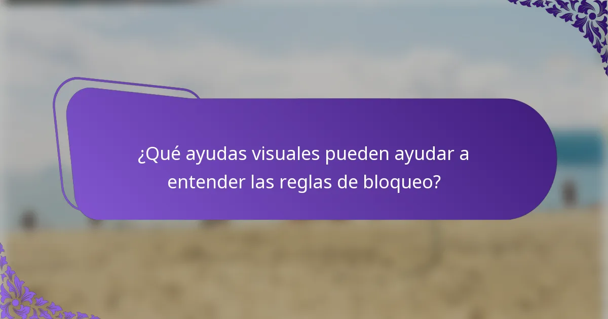 ¿Qué ayudas visuales pueden ayudar a entender las reglas de bloqueo?