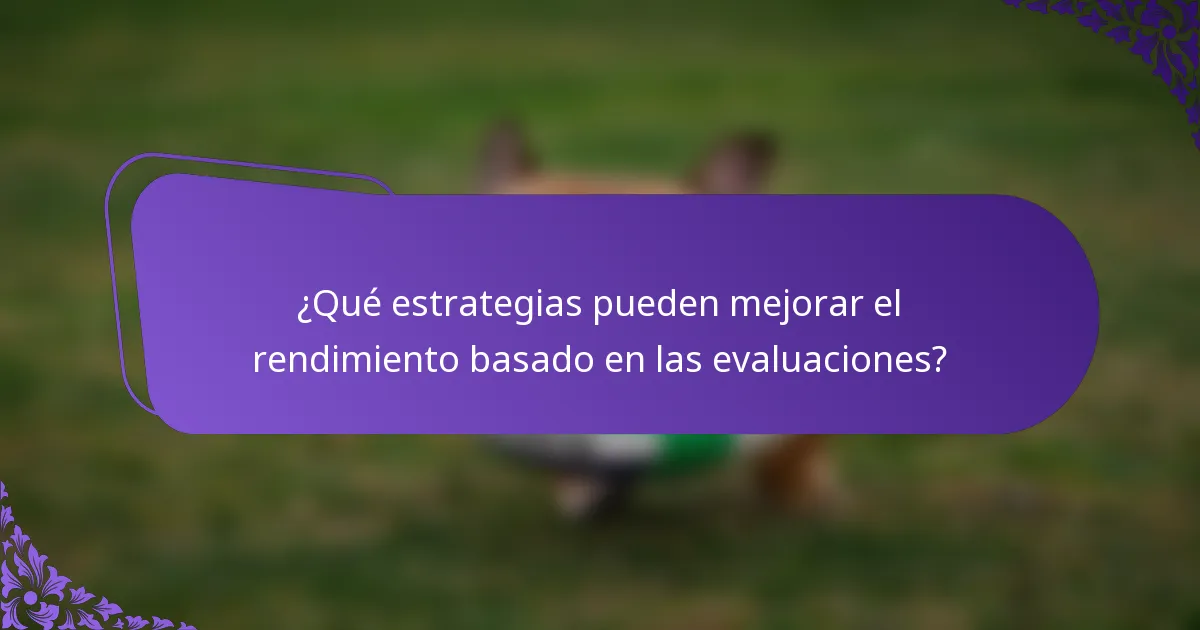 ¿Qué estrategias pueden mejorar el rendimiento basado en las evaluaciones?